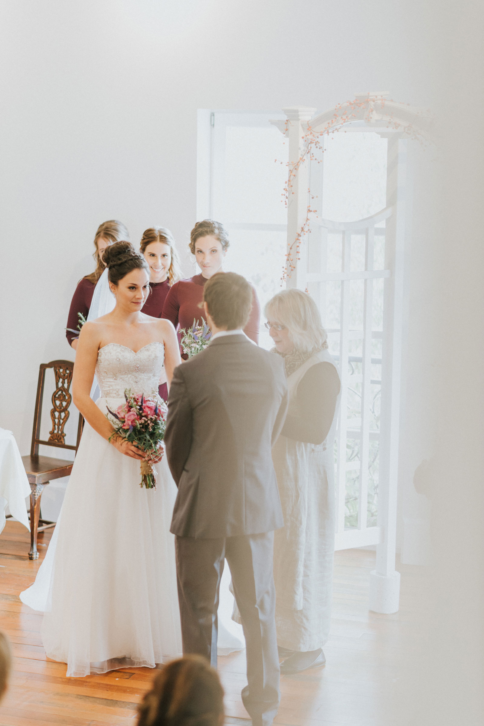 Bride and groom at wedding ceremony