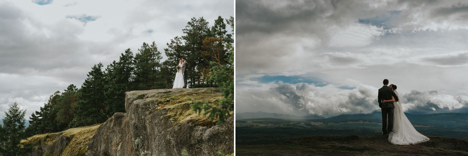 Bride and groom portrait at Little Mountain