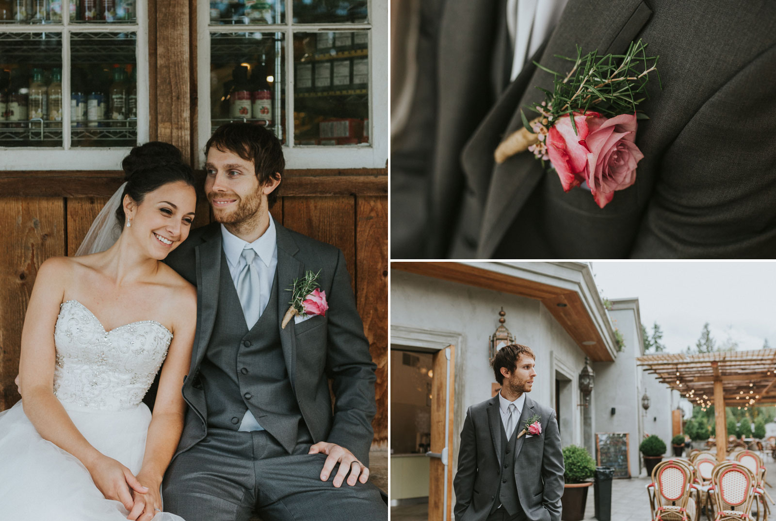 Bride and groom wedding portraits at Cuckoo Trattoria