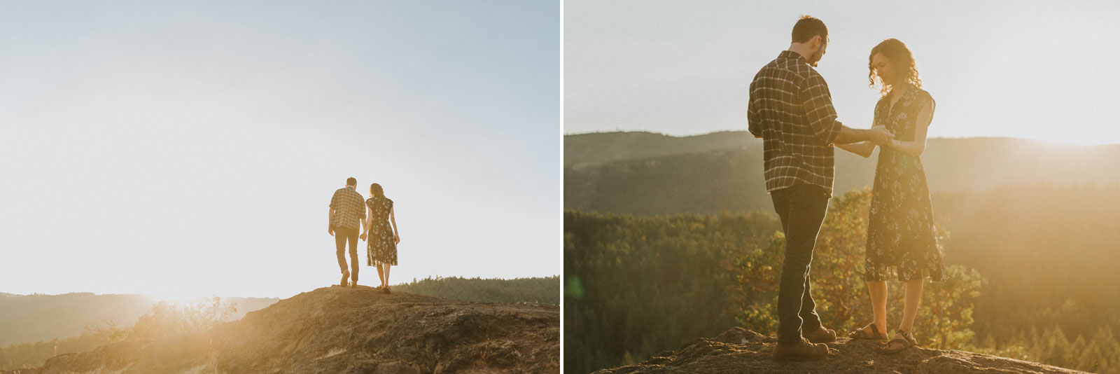 Holding hands on a hilltop