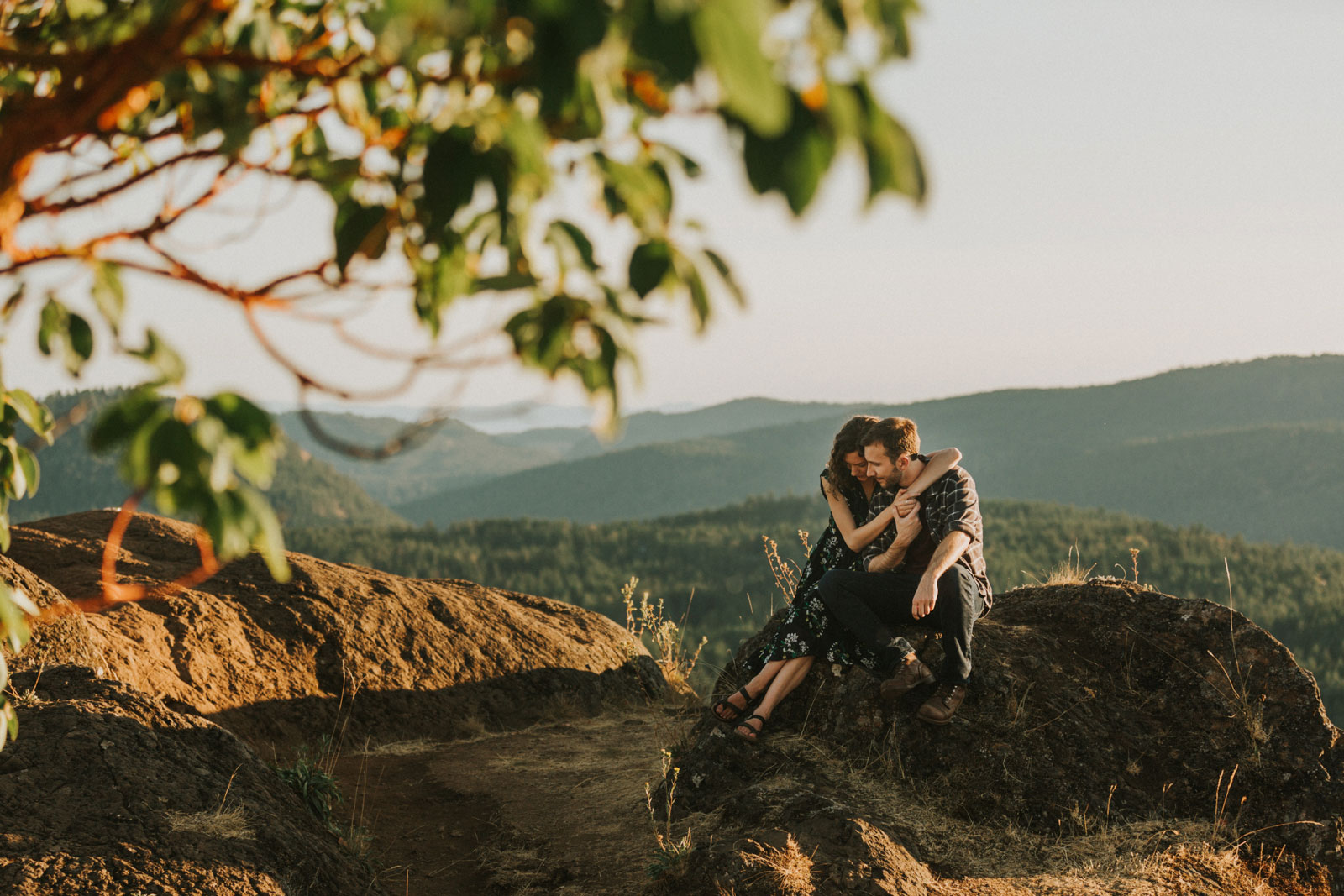 Cuddling on a rock at Lone Tree Hill