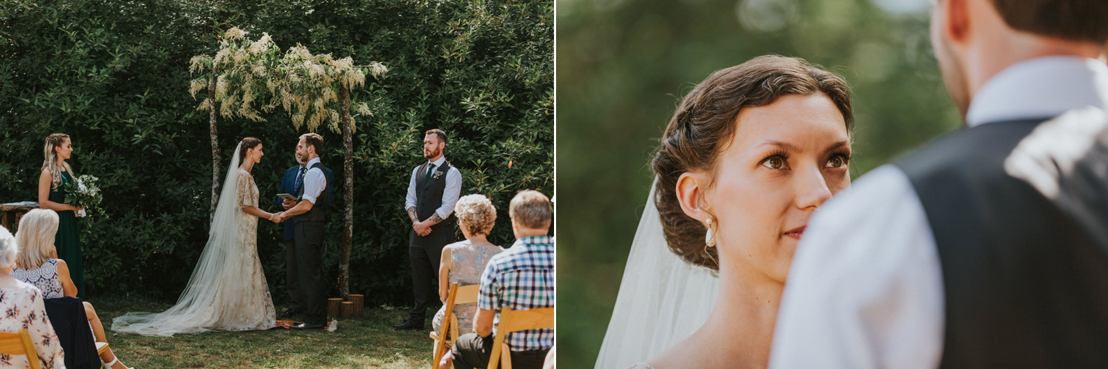 Backyard wedding ceremony