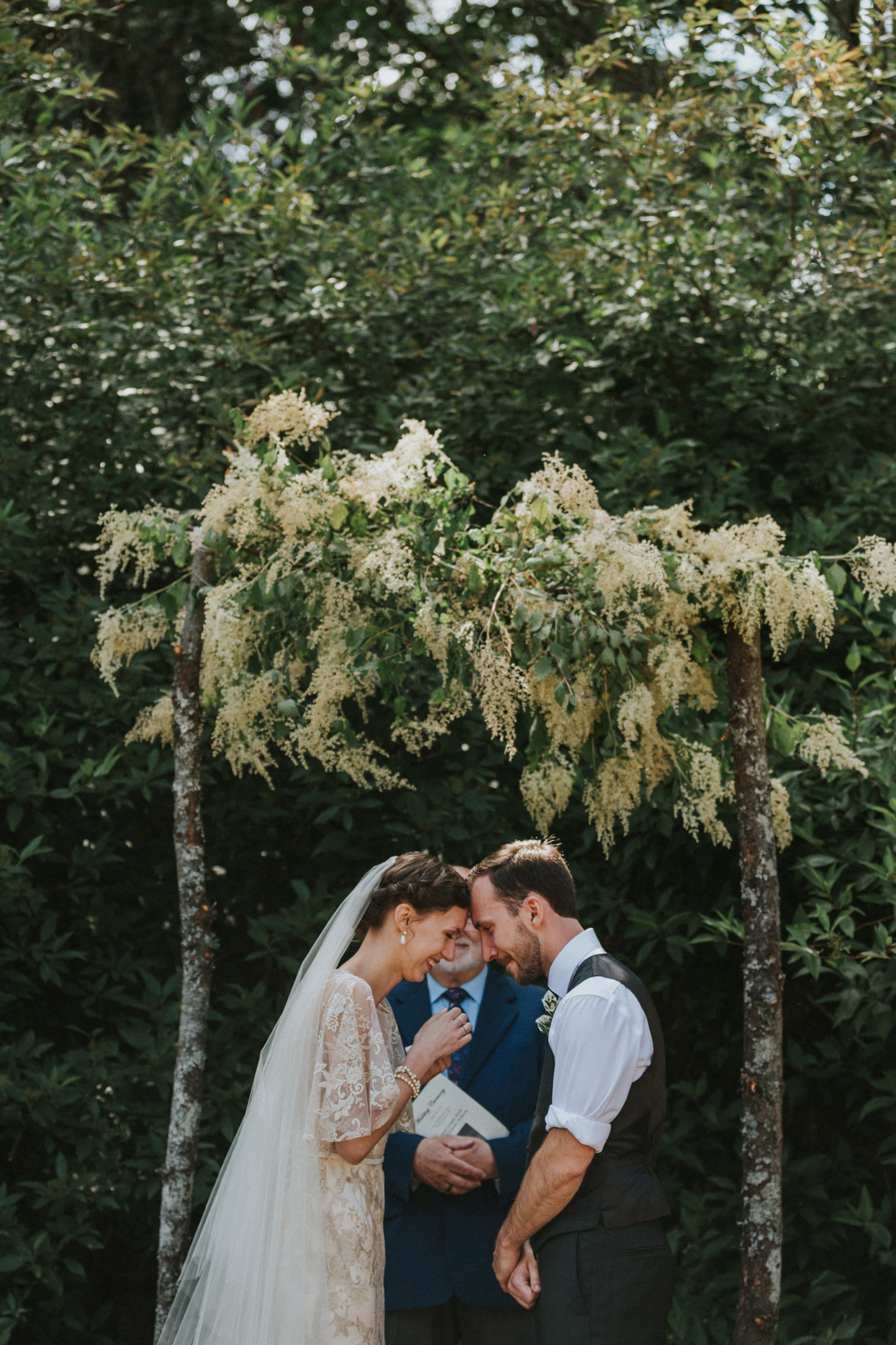 Backyard wedding ceremony in Saanich BC