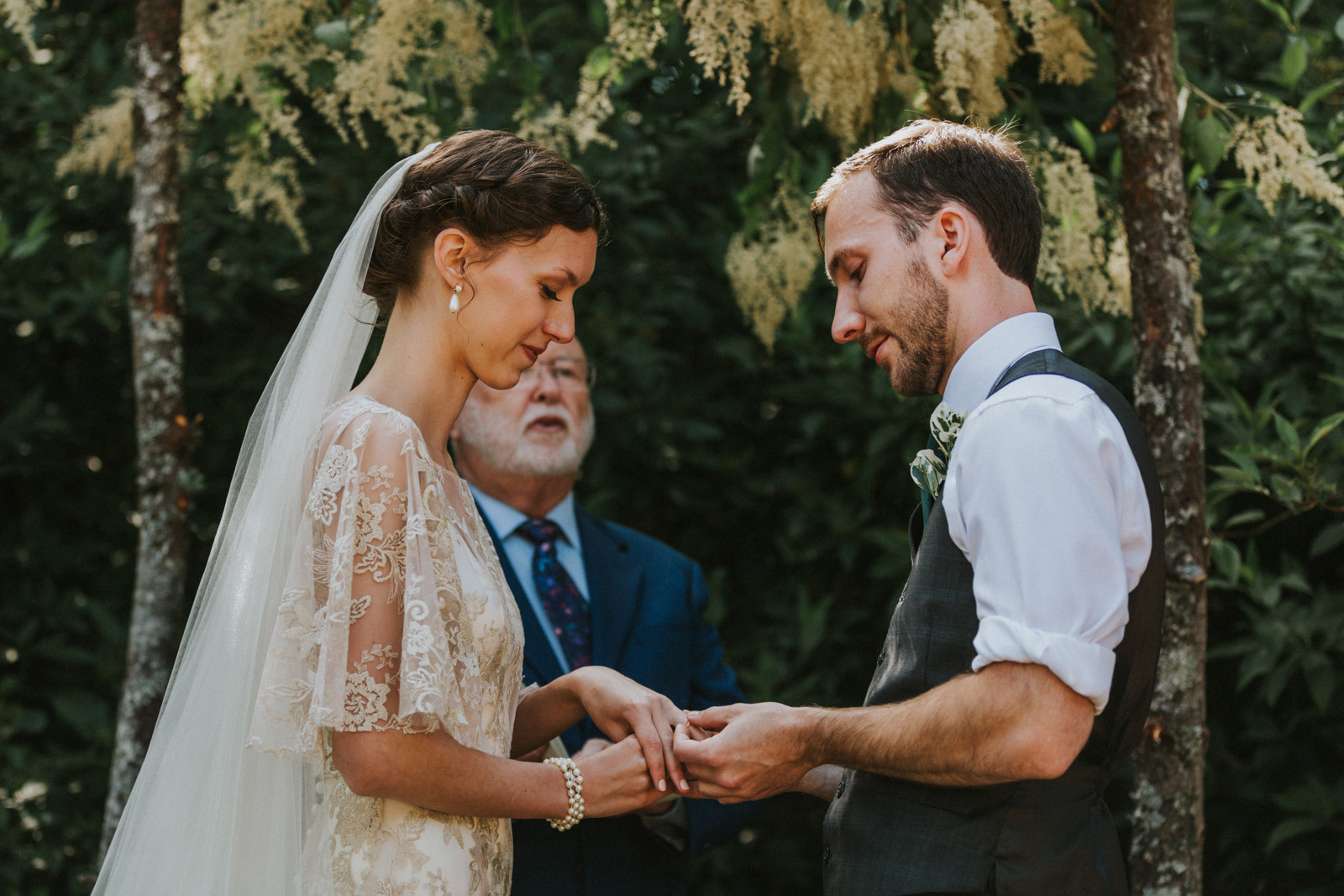 Ring exchange between bride and groom