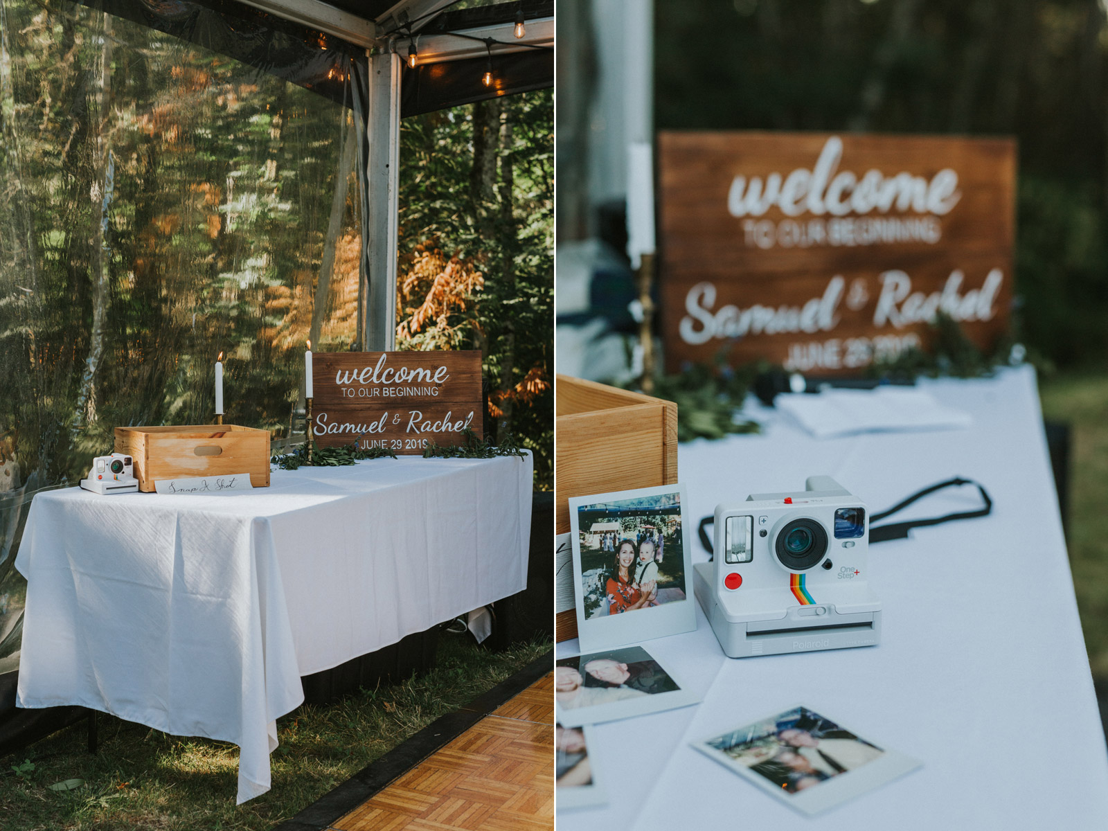 Polaroid wedding guest book