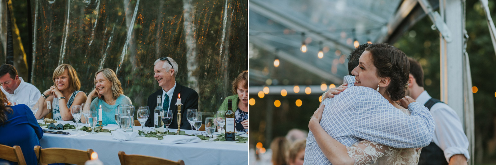 Wedding guests socializing